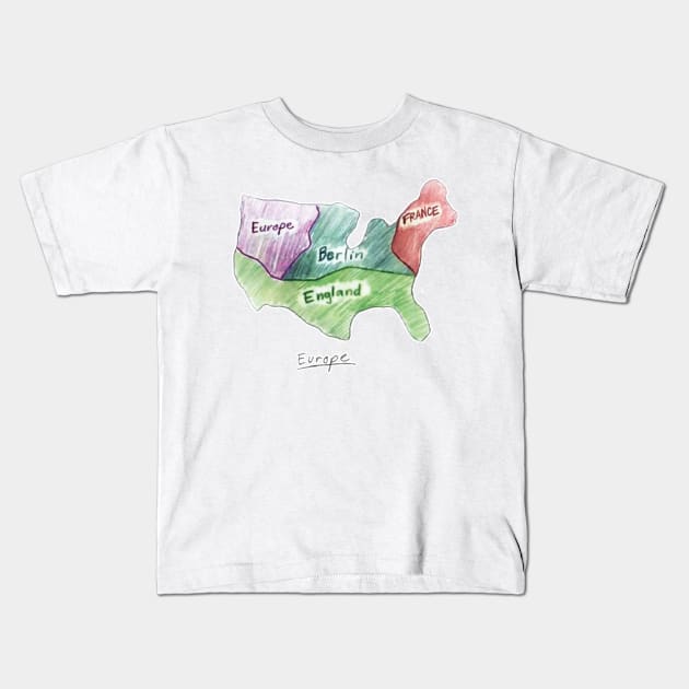 Culture Hunt Map of Europe Kids T-Shirt by squareversesine